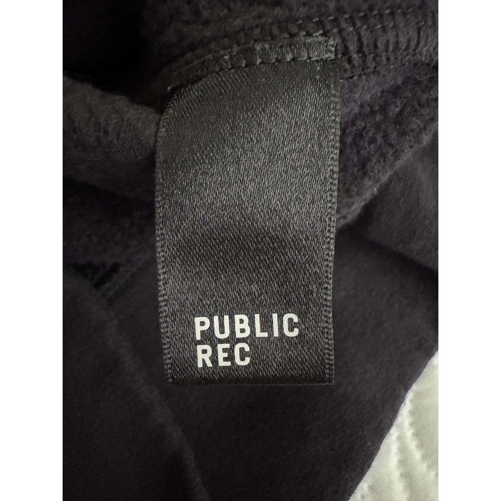 Public Rec Lux Fleece Pullover Sweatshirt Black Funnel Neck Pima Cotton Medium - Picture 10 of 11